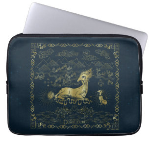 Qilin At Rest Golden Tapestry Laptop Sleeve