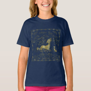 Qilin At Rest Golden Tapestry T-Shirt