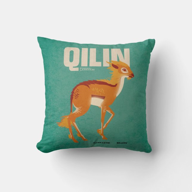 Qilin Vintage Graphic Cushion (Front)