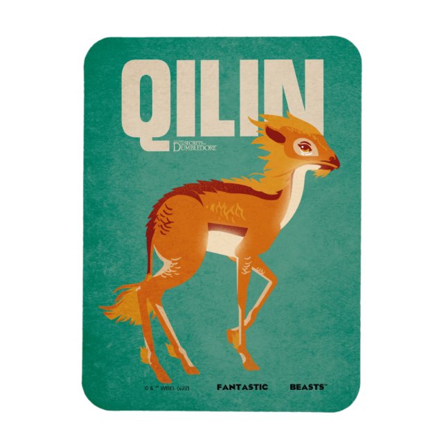 Qilin Vintage Graphic Magnet (Vertical)