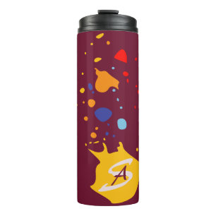 Qirky Paint Drips Dark Purple Monogrammed Thermal Tumbler