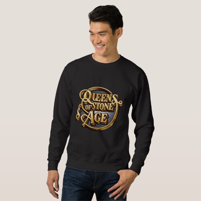 QOTSA Men's Black Basic Sweatshirt 2024 (Front Full)