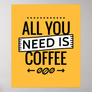 Qoutes All Need Coffe Poster