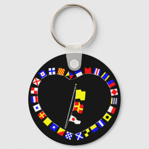 "QR1" "Request Permission to Lay Alongside" Key Ring