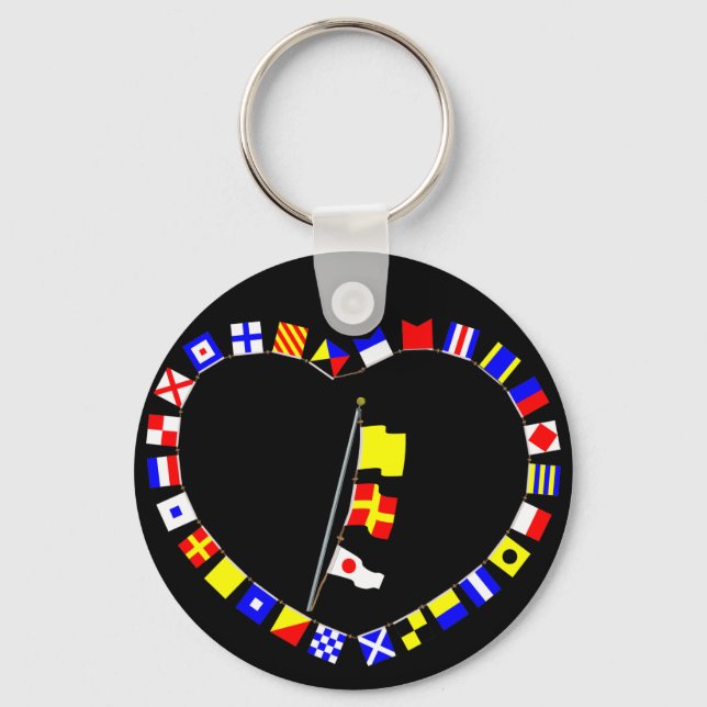 "QR1" "Request Permission to Lay Alongside" Key Ring (Front)