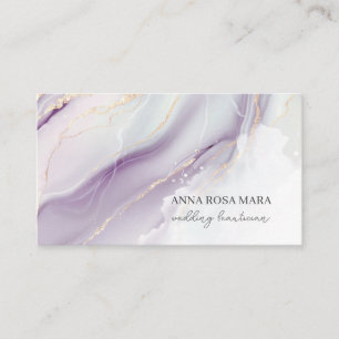 *~* QR Agate Lavender White Gold Glitter AP66 Luxe Business Card