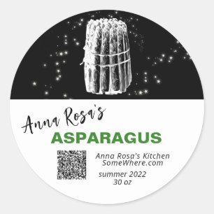 *~* QR AP30 ASPARAGUS - DEHYDRATED CANNING FREEZE CLASSIC ROUND STICKER