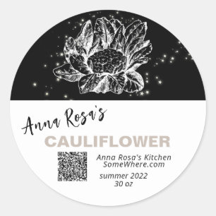 *~* QR AP30 CAULIFLOWER DEHYDRATED CANNING FREEZE CLASSIC ROUND STICKER