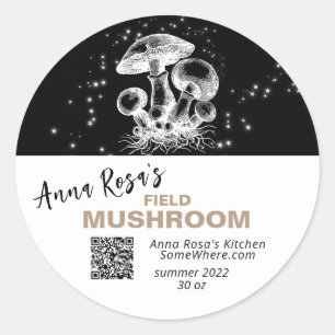 *~* QR AP30 MUSHROOM - DEHYDRATED CANNING FREEZE C CLASSIC ROUND STICKER