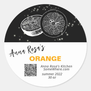 ** QR AP30 ORANGE . DEHYDRATED CANNING FREEZE CLASSIC ROUND STICKER
