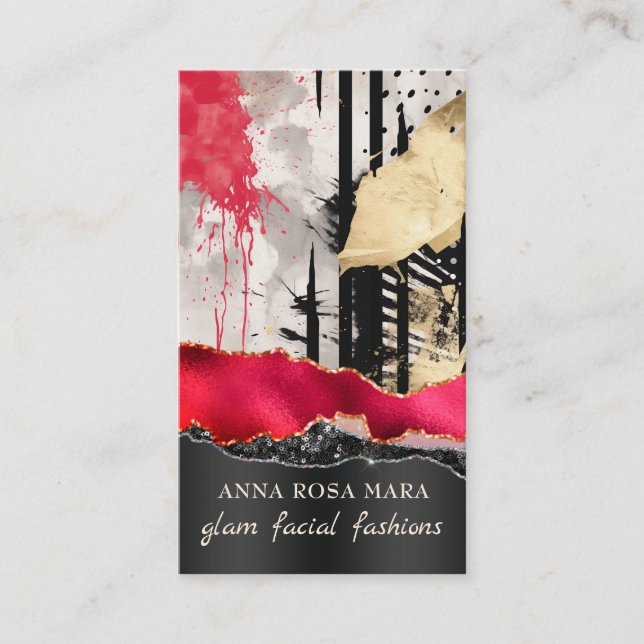 *~* QR AP5 Glam Punk Luxe 3  Fashion Bold Beauty  Business Card (Front)