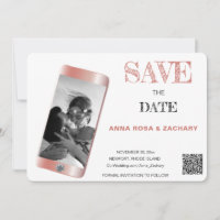 *~* QR AR6 WEDDING SAVE the DATE phone rose gold