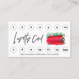 *~* QR Auto Lube Car Wash LOGO Rewards Thank you Loyalty Card