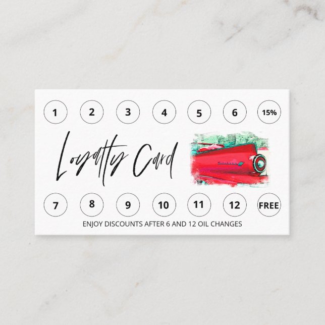 *~*  QR Auto Lube Car Wash LOGO Rewards Thank you Loyalty Card (Front)