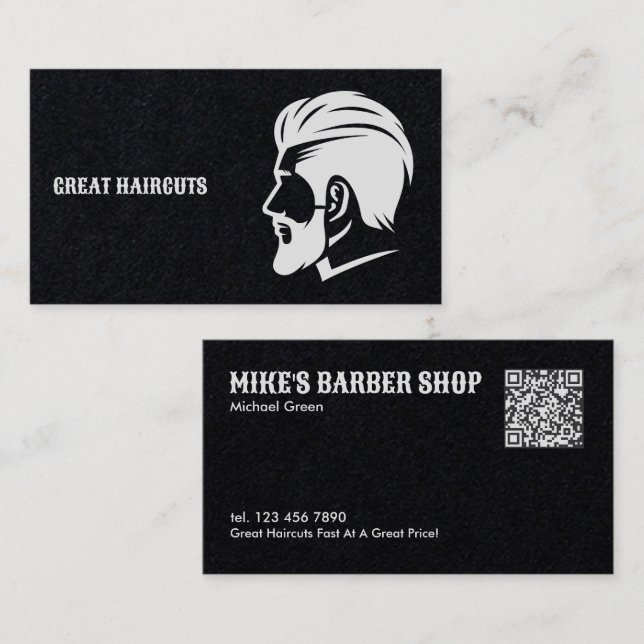 QR Barber Premium Business Card (Front/Back)