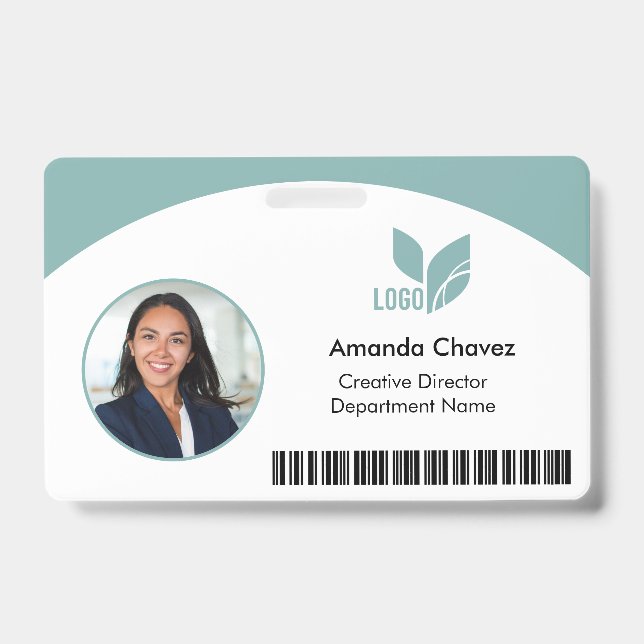 QR Barcode Photo Employee ID Badge (Front)