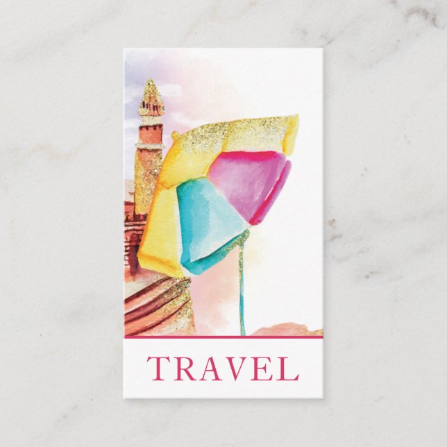 *~* QR Beach Sand Sea Travel Tourist Tourism Business Card (Front)