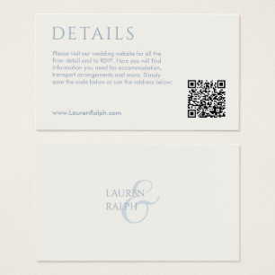 QR Blue and White Gift Registry Enclosure Card