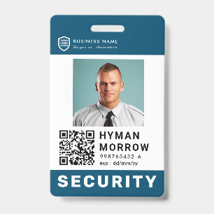 QR Business ID Logo   Security Service Employee Ba Badge