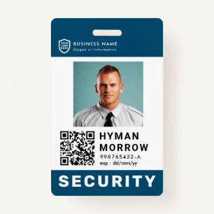 QR Business ID Logo   Security Service Employee Ba ID Badge