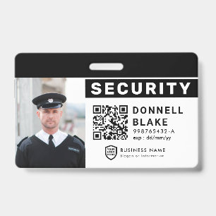 QR Business ID Logo   Security Service Employee Badge