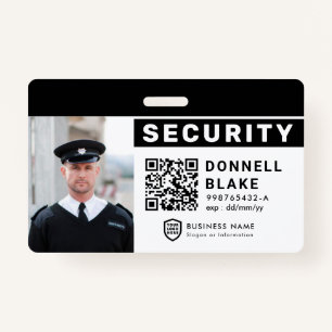 QR Business ID Logo   Security Service Employee ID Badge