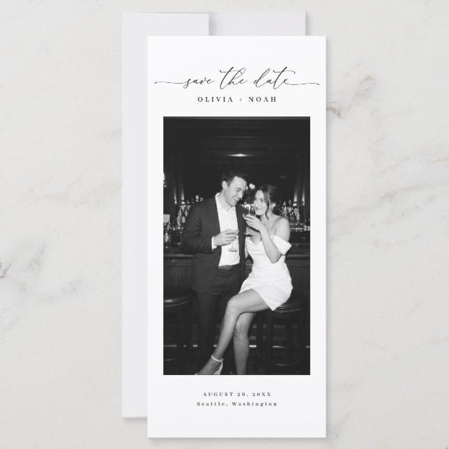 QR Code 3 Photo Wedding Bookmark Save the Date (Front)