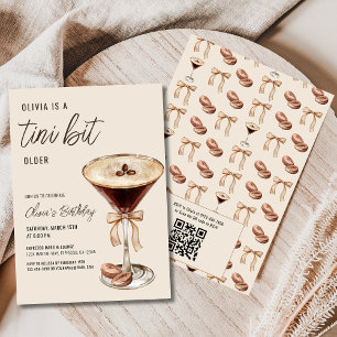 QR Code A Tini Bit Older Espresso Martini Birthday Invitation
