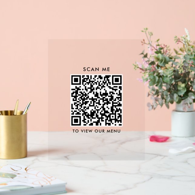 QR Code Acrylic Sign – Modern Checkout Menu (Wedding)