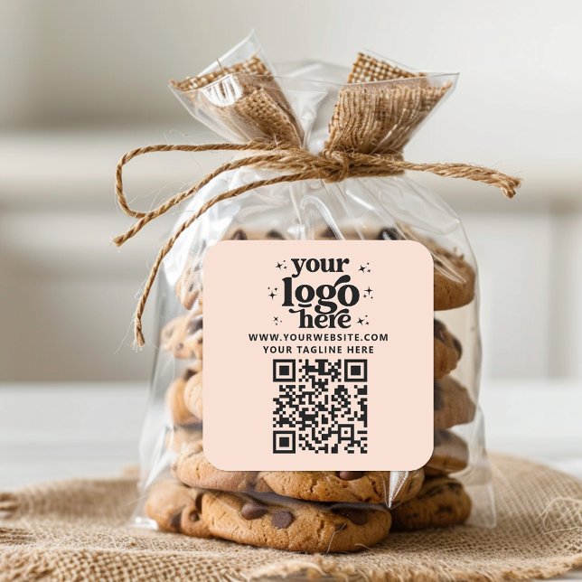 QR Code Add Your Logo Promotional Business Branded Square Sticker (Creator Uploaded)