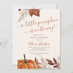 QR code all in one autumn fall baby shower Invitation