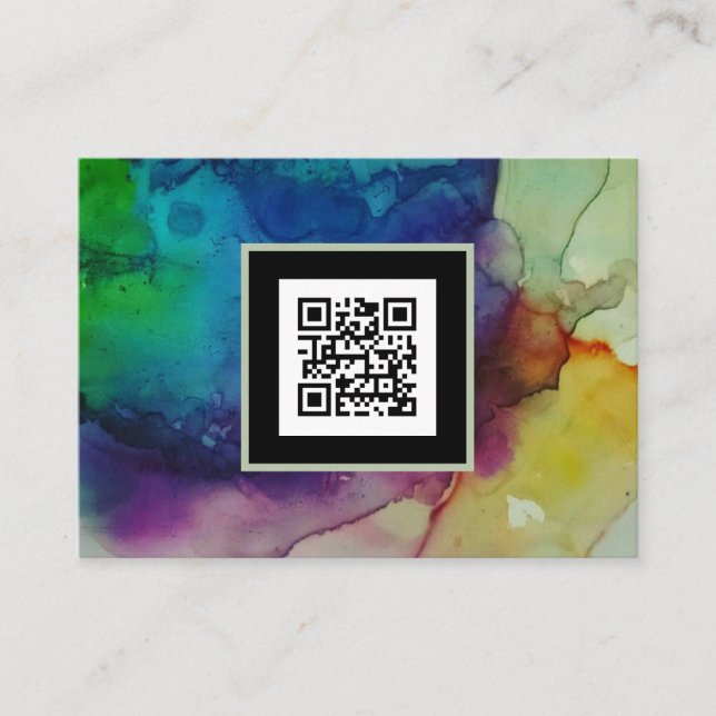 QR Code All Sizes Square Business Card (Front)