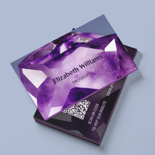 QR Code Amethyst Gem Stone Business Card