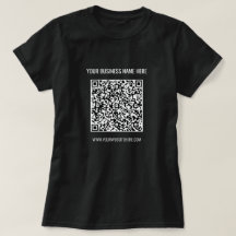 QR Code and Business Info Professional T-Shirt