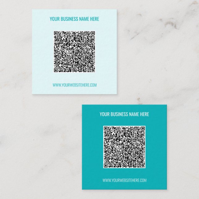 QR Code and Custom Text Business Card Your Colours (Front/Back)