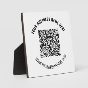 QR Code and Custom Text Business Plaque Gift