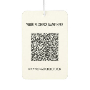 QR Code and Custom Text Car Air Freshener Template