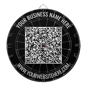 QR Code and Custom Text Dart Board - Choose Colour
