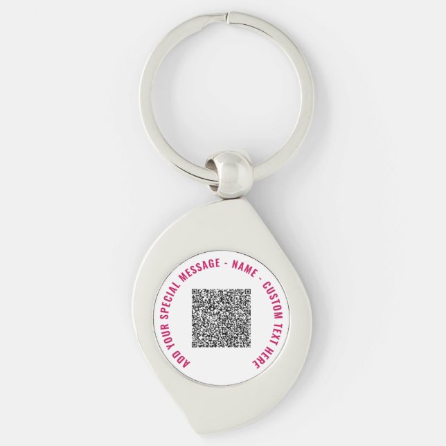 QR Code and Custom Text Keychain Choose Colours (Front)
