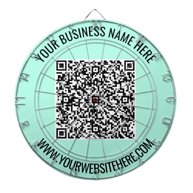 QR Code and Custom Text Personalised Dart Board (Front)