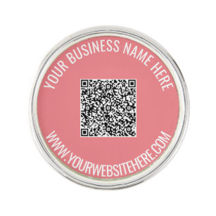 QR Code and Custom Text Personalised Lapel Pin