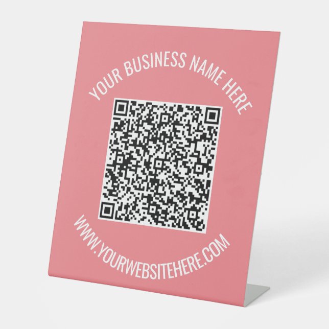 QR Code and Custom Text Personalised Pedestal Sign (Front)