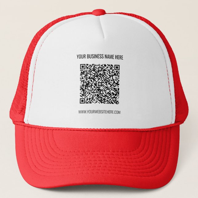 QR Code and Custom Text Personalized Trucker Hat (Front)