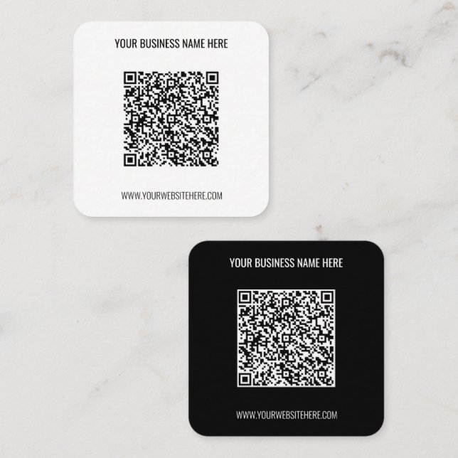 QR Code and Custom Text Professional Business Card (Front/Back)