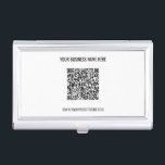 QR Code and Custom Text Professional Personalised Business Card Holder<br><div class="desc">QR Code and Custom Text Professional Personalised Business Name Website Promotional Company Supplies / Gift - Add Your QR Code - Image or Logo / Name - Company / Website or E-mail or Phone - Contact Information / Address or Remove - Resize and Move or Remove / Add Elements -...</div>
