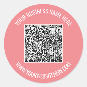 QR Code and Custom Text Professional Personalised Classic Round Sticker