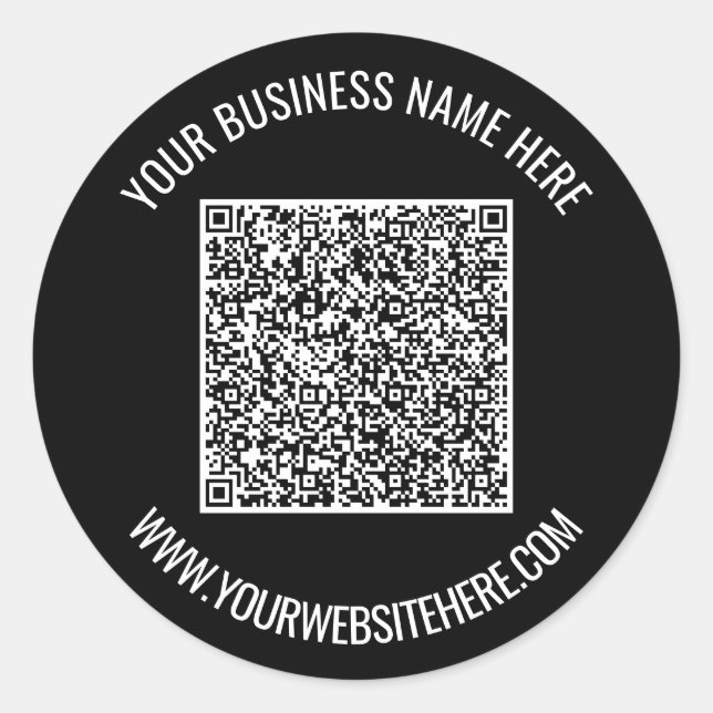 QR Code and Custom Text Professional Personalised Classic Round Sticker (Front)