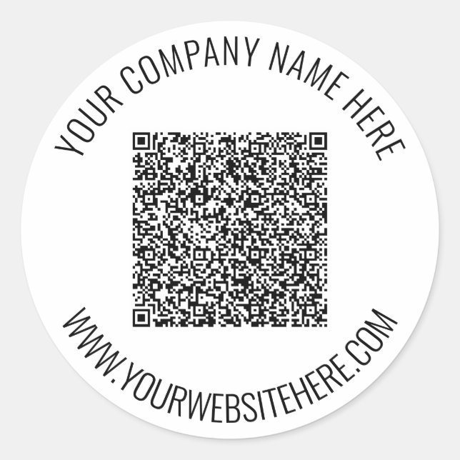 QR Code and Custom Text Professional Personalised  Classic Round Sticker (Front)