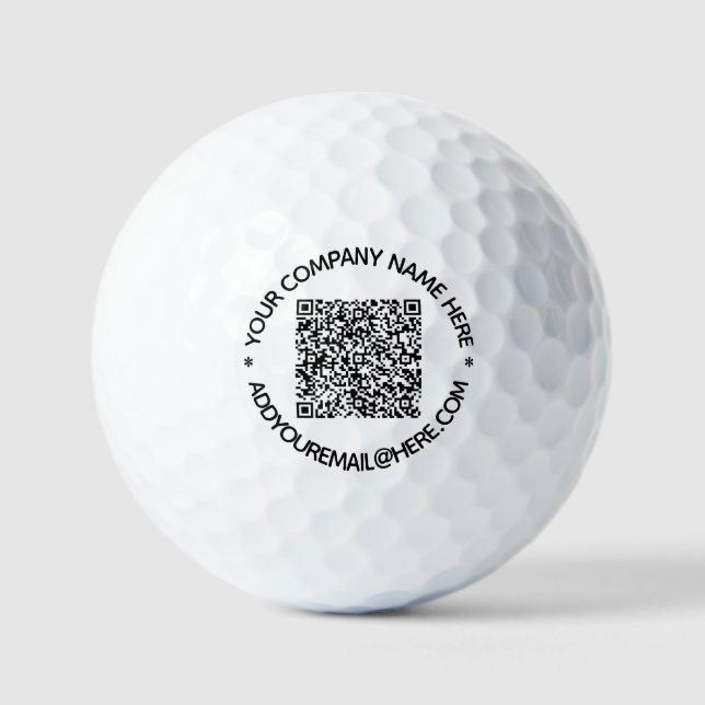 QR Code and Custom Text Professional Personalised Golf Balls (Front)