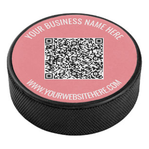 QR Code and Custom Text Professional Personalised Hockey Puck
